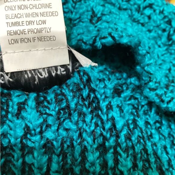 Vicki Wayne Teal Nubby Knit Open Front Cardigan PL - Picture 6 of 8